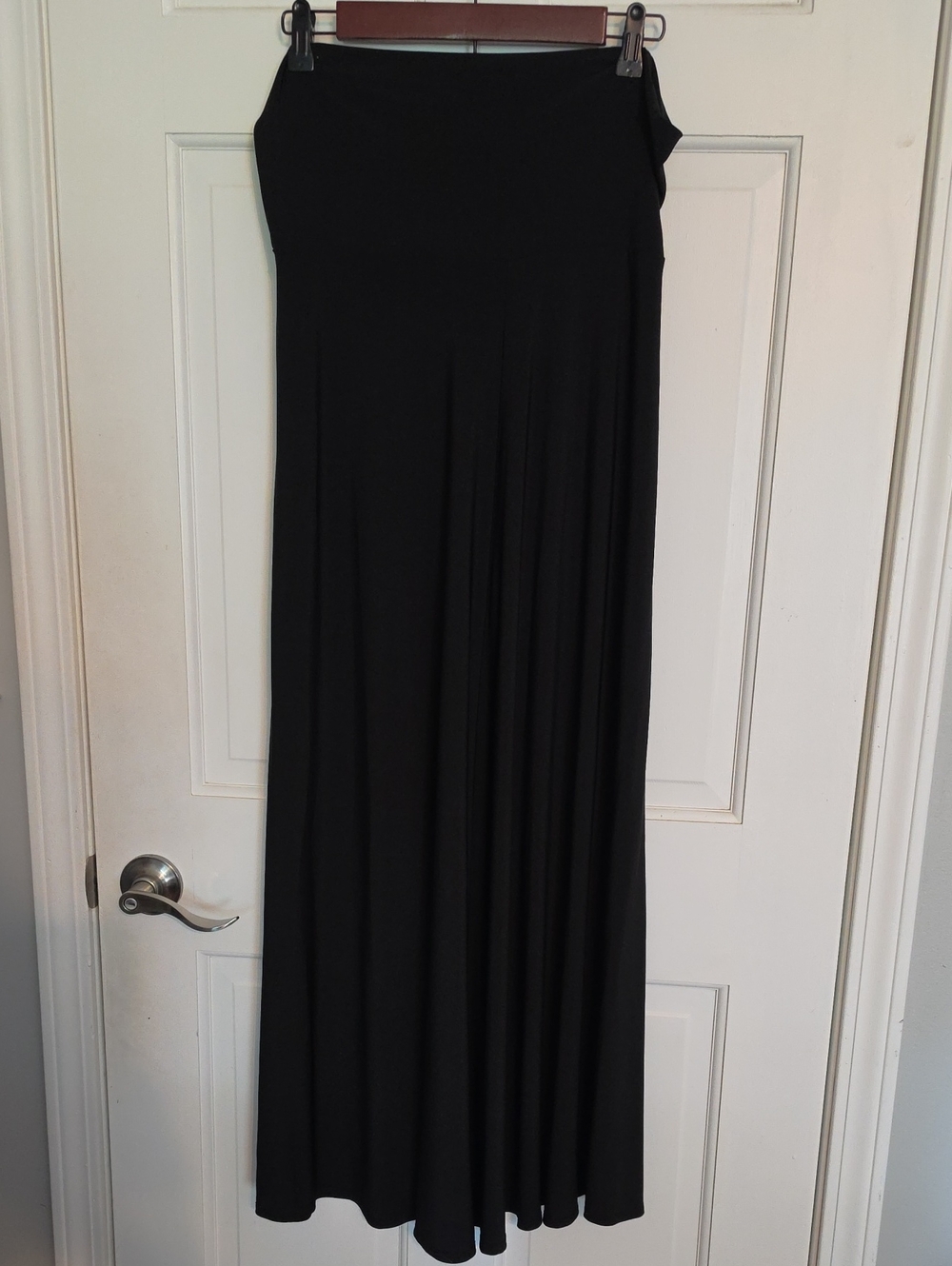 Women's Black Maxi Skirt - Elegant Flowing Design